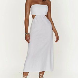 Marlow - Linen Midi Dress - White